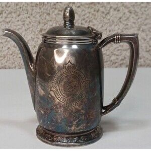 Antique 1909 International Silver Teapot Roosevelt Island Hospital NY Pre-WW1
